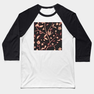 Red Floral Baseball T-Shirt